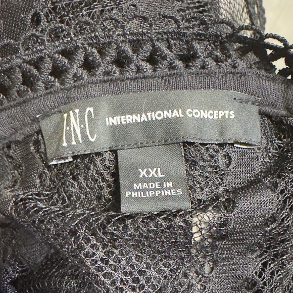 INC International Concept NWT Lace Mock Neck Sleeveless Top Black XXL Whimsigoth - Picture 4 of 13